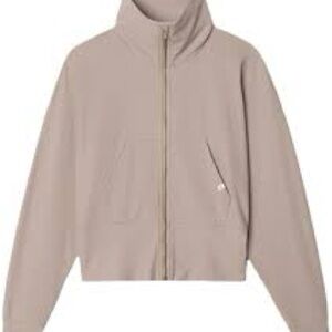 NWT Rhone Ripple Full Zip Taupe Zip-Front Jacket